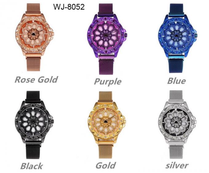 WJ-8421Nowy design Fashion Girls Stalowy pasek do zegarków Analogowy zegarek kwarcowy